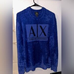 Armani Exchange Blue Fuzzy Pullover Men’s
